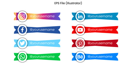 Modern social media lower thirdsのイラスト素材