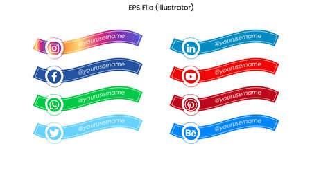 Modern social media lower thirdsのイラスト素材