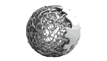 3d rendering of a sphere with white background, computer generated imagesのイラスト素材