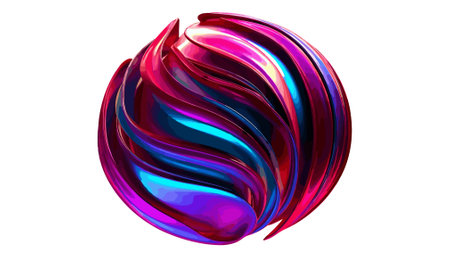 3d rendering of a colorful abstract sphere isolated on white background.のイラスト素材
