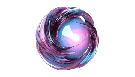 3d rendering of abstract geometric shape on white background. Computer generated graphics.のイラスト素材