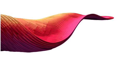 abstract red wave on a white background, vector art illustration designのイラスト素材