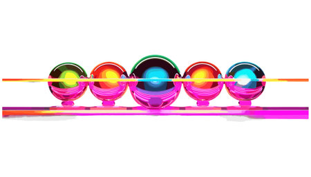 3d rendering of a colorful traffic light on a white background.のイラスト素材