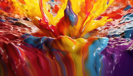 Colorful paint splashing on the water as an abstract background.
