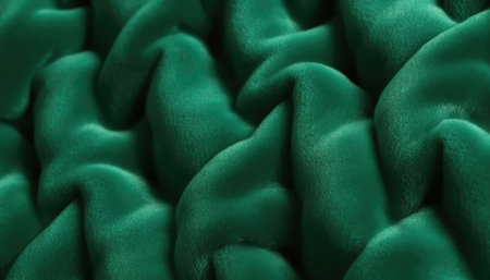 Green satin fabric texture background, 3d rendering. Computer digital drawing.の写真素材