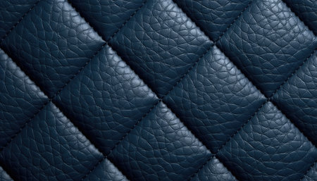 Dark blue leather texture background, leather upholstery pattern closeupの写真素材