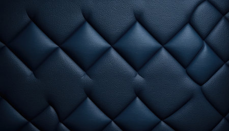 Dark blue leather upholstery texture background. 3d render illustrationの写真素材