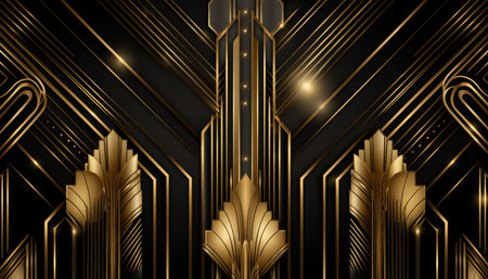 Abstract technology background with golden elements.