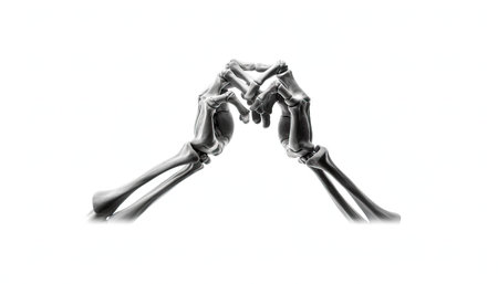 Human skeleton isolated on white background. 3D illustration. 3D rendering.