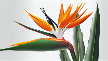 Strelitzia reginae (bird of paradise) flowersの素材
