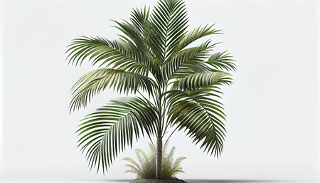Palm tree isolated on a white background. 3d render.の素材