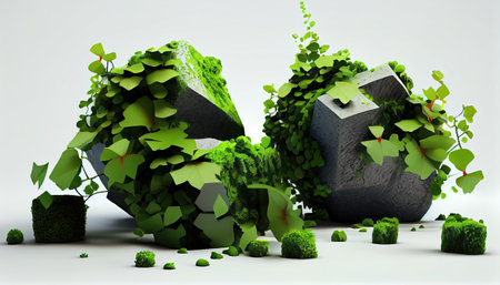 3d rendering of green plants