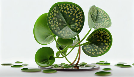 Water pennywort isolated on white background. 3D illustration.