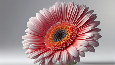 Pink gerbera flower on a gray background. 3d rendering