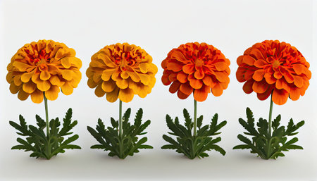 Marigold flowers isolated on white background. Marigold flowersの写真素材