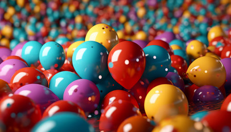 Colorful balloons background. 3D illustration. 3D CG. High resolution.の写真素材