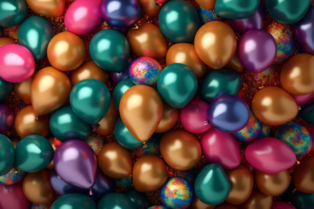 3d render of colorful easter eggs background, 3d illustrationの写真素材