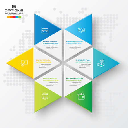 Vector star for infographic,Business concept with 6 options.のイラスト素材