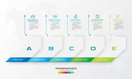 5 steps arrow infographic element,Business concept,Vector illustration.のイラスト素材