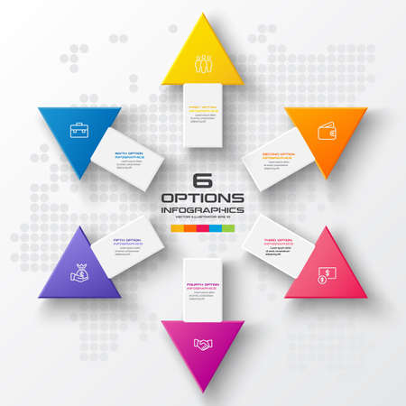 6 steps arrows infographic element,Business concept,Vector illustration.