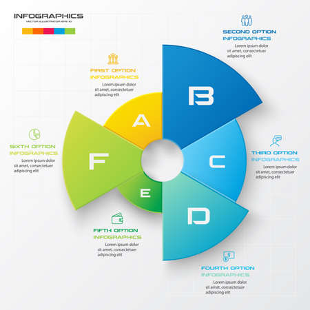 Infographic template,Business concept with 6 options,Vector illustration.