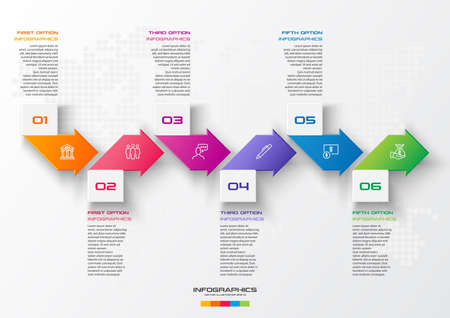 6 steps arrow infographic element,Business concept,Vector illustration.のイラスト素材