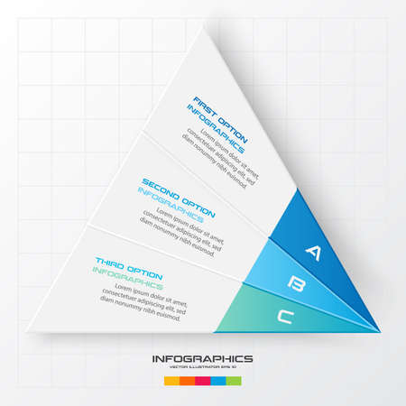 Business concept design with triangle and 3 options,Infographic template can be used for presentation,Vector illustration.のイラスト素材