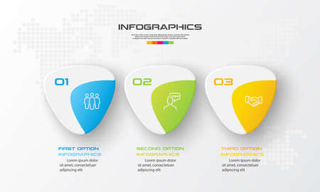 Business infographics 3 steps,Abstract design element,Vector illustration.のイラスト素材
