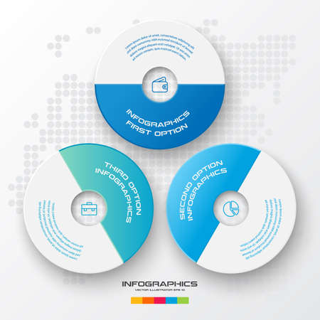 Circle infographic template with 3 options,Vector illustration.のイラスト素材