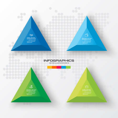 Business infographics template 4 steps rectangle,Vector illustration.のイラスト素材