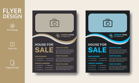Real Estate Flyer Design Template Set.のイラスト素材