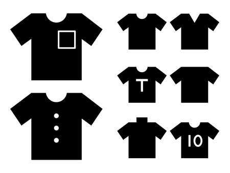 Various types of short-sleeved T-shirtsのイラスト素材