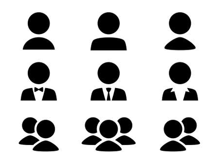 Icon set of various human shapesのイラスト素材