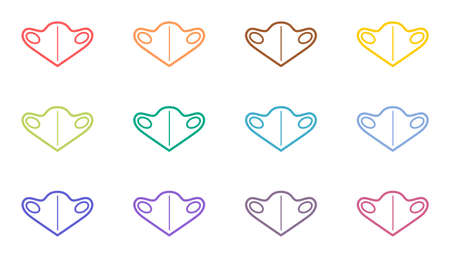 Colorful and pop urethane mask line drawing iconのイラスト素材