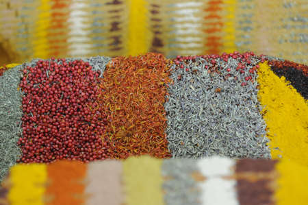 This is spices arrangement. Such picture yoi can see in the oriental bazzar.の写真素材