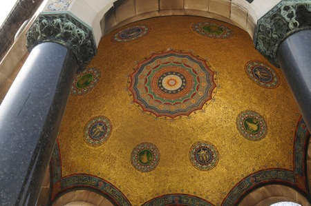 Hagia Sophia  Ayasofya  is a former Orthodox patriarchal basilica, later a mosque, and now a museum in Istanbul, Turkey  Interior of minor dome is a mosaic with Islamic elements  のeditorial素材