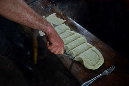 Mamaliga is a tradition dish in Svaneti Georgia. This porridge contains samp and suluguni cheese....