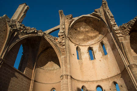 Arch of old Christianity church (St. George of the Greeks ) in Famagusta. Northern Cyprus. Blue sky...