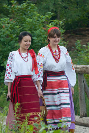 Kiev, Kievskaya Oblast/Ukraine - 07.06.2011. Women in traditional ukraine clothes.のeditorial素材