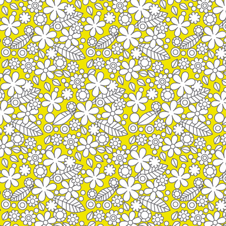 summer flower seamless backgroundのイラスト素材