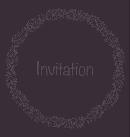 dark rich color tender rose floral invitation card illustrationのイラスト素材