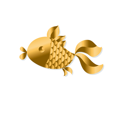 gold fish Art Nouveau style illustrationのイラスト素材