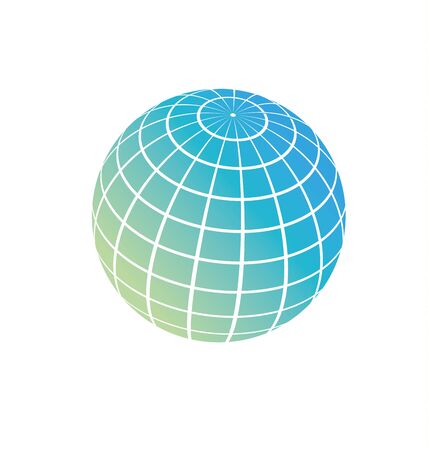 vector earth symbol; global network on planet concept sign. illustration of globeのイラスト素材