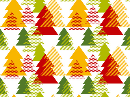 abstract art vector background. Christmas tree seamless pattern in modern geometry style. illustration for wrapping paper of fabricのイラスト素材