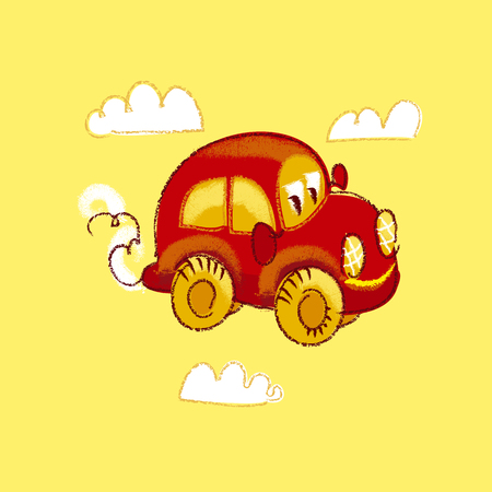vector illustration of kiddy red vintage toy carのイラスト素材