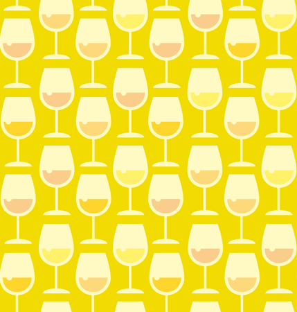 Restaurant wine bar seamless pattern with wine glass. Seamless wineglass with whie wine background vector illustrationのイラスト素材