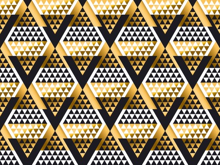 triangle shape geometric art deco seamless pattern in luxury style. fashionable repeatable modern style motif for wrapping paper, fabric, backgroundのイラスト素材