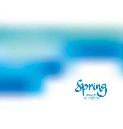 abstract blue color blurred background, watercolor style, spring sky banner template on white for card, poster, headerのイラスト素材