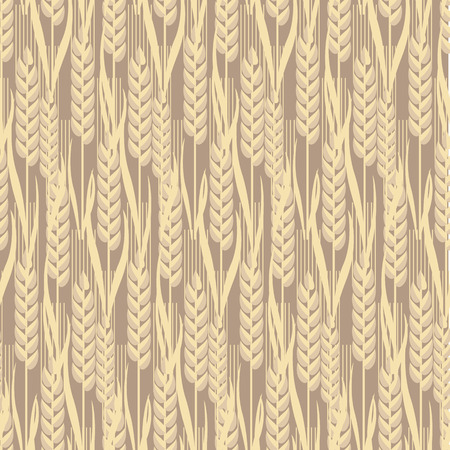 wheat golden grain seamless pattern vector illustration. graphic with decorative spike motif for surface design, wrapping paper, background, printのイラスト素材