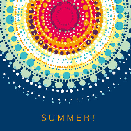 Concept abstract sun design element in modern tribal style. vector illustration for surface design, poster, web and print, card, invitation, book cover.のイラスト素材